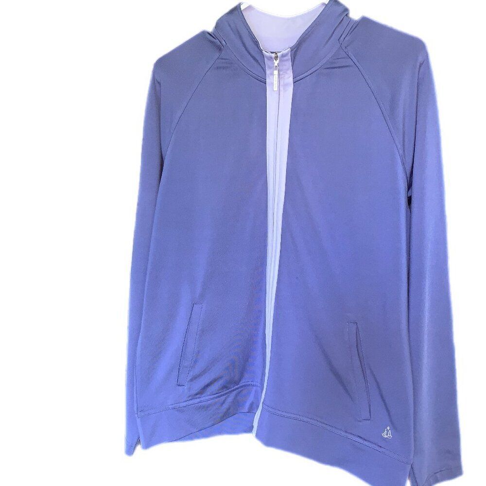 IZOD Sweatshirt Sport Womens L Light Full Zip Up Athletic Wear Stretchy